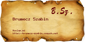 Brumecz Szabin névjegykártya